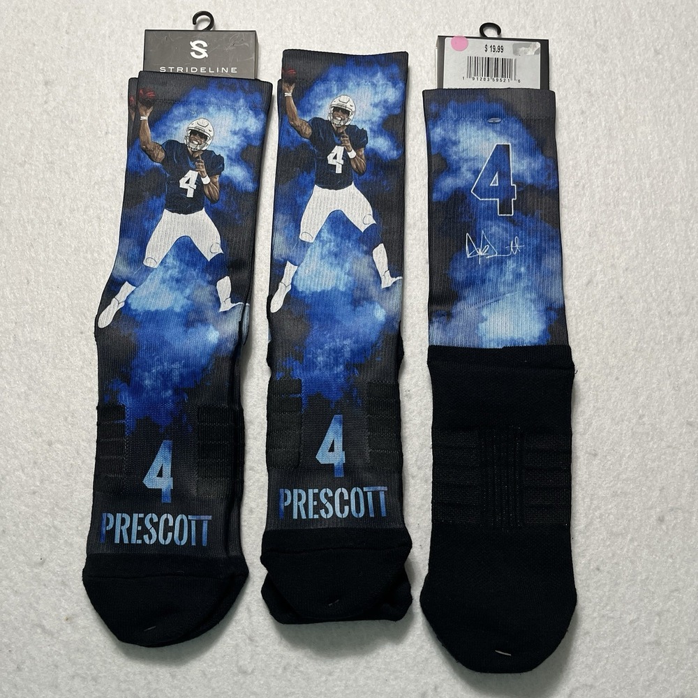 Dak Prescott Dallas Cowboys Strideline NFL Socks Number 4 Three‎ Pair NWT